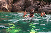 Tourist Snorkelling In Corfu